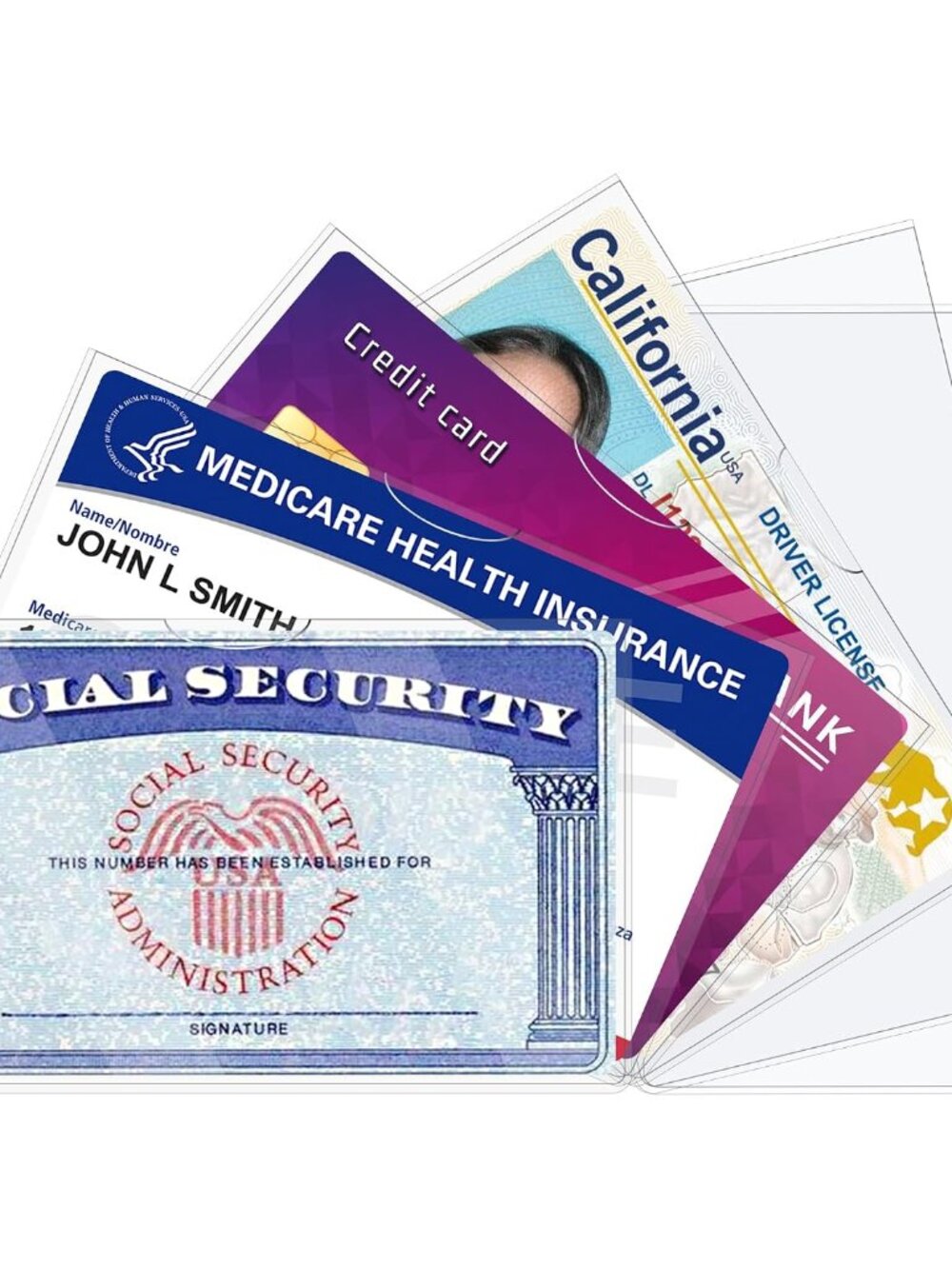 6 Pack Social Security Card Protector Sleeves, Ultra Clear & Durable 31Mil Water